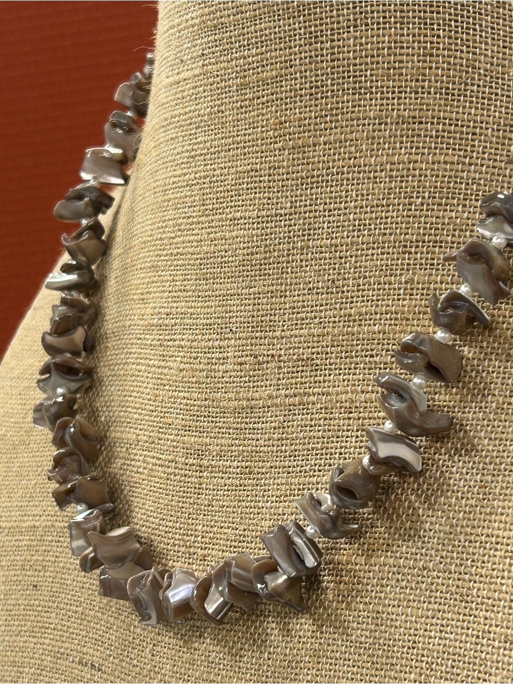 Vintage Handcrafted Mother-of-Pearl Chip Necklace